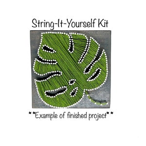 Wood Stitched String Art Kit with Seahorse in hoop - adult or kids craft -  craft kits for teens - string art kit for adults - 3d string art - 3d string