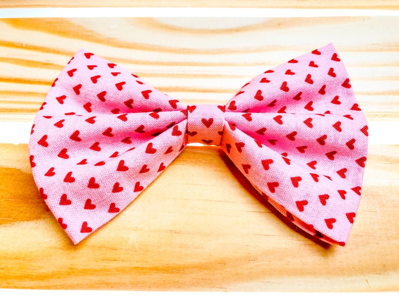 Cotton Hair Bow Valentine Outfits Heart Hair Clip Cute Hair Clips