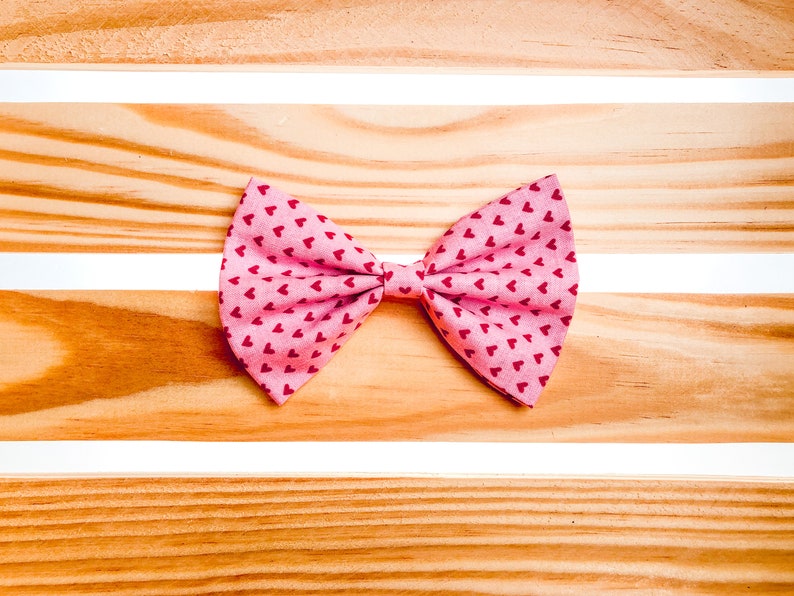 Cotton Hair Bow Valentine Outfits Heart Hair Clip Cute Hair Clips