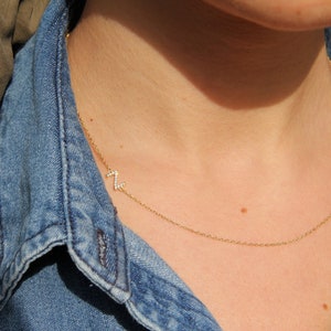 Silver Letters Necklace with Stones
