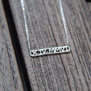 Roman Numeral Necaklce - Gold Roman Necklace - Customized Roman Numeral Necklace - Personalized Roman Pendant - Custom Date Necklace