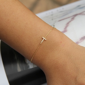 Silver Mini Letter Bracelet with Stones