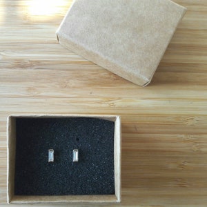 14k Gold Baguette Stud Earrings - Minimal Dainty Earrings - Full Cut Baguette Studs - Bridesmaid Gift - Cartilage Earrings - Mothers Day