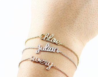 Pulsera de plata con nombre personalizado - Pulsera con nombre personalizado