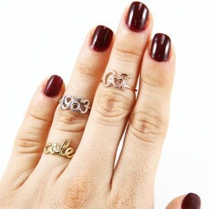 14k Solid Gold Custom Name Ring - Personalized Gold Name Ring