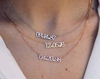 14k Gold Custom Date Necklace