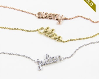 Pulsera de nombre personalizado de oro de 14k - pulsera de nombre personalizado