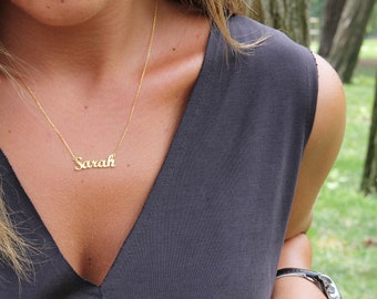 Collar de nombre - Collar de nombre de plata - Collar de nombre personalizado - Collar de nombre de oro - Collar de nombre personalizado