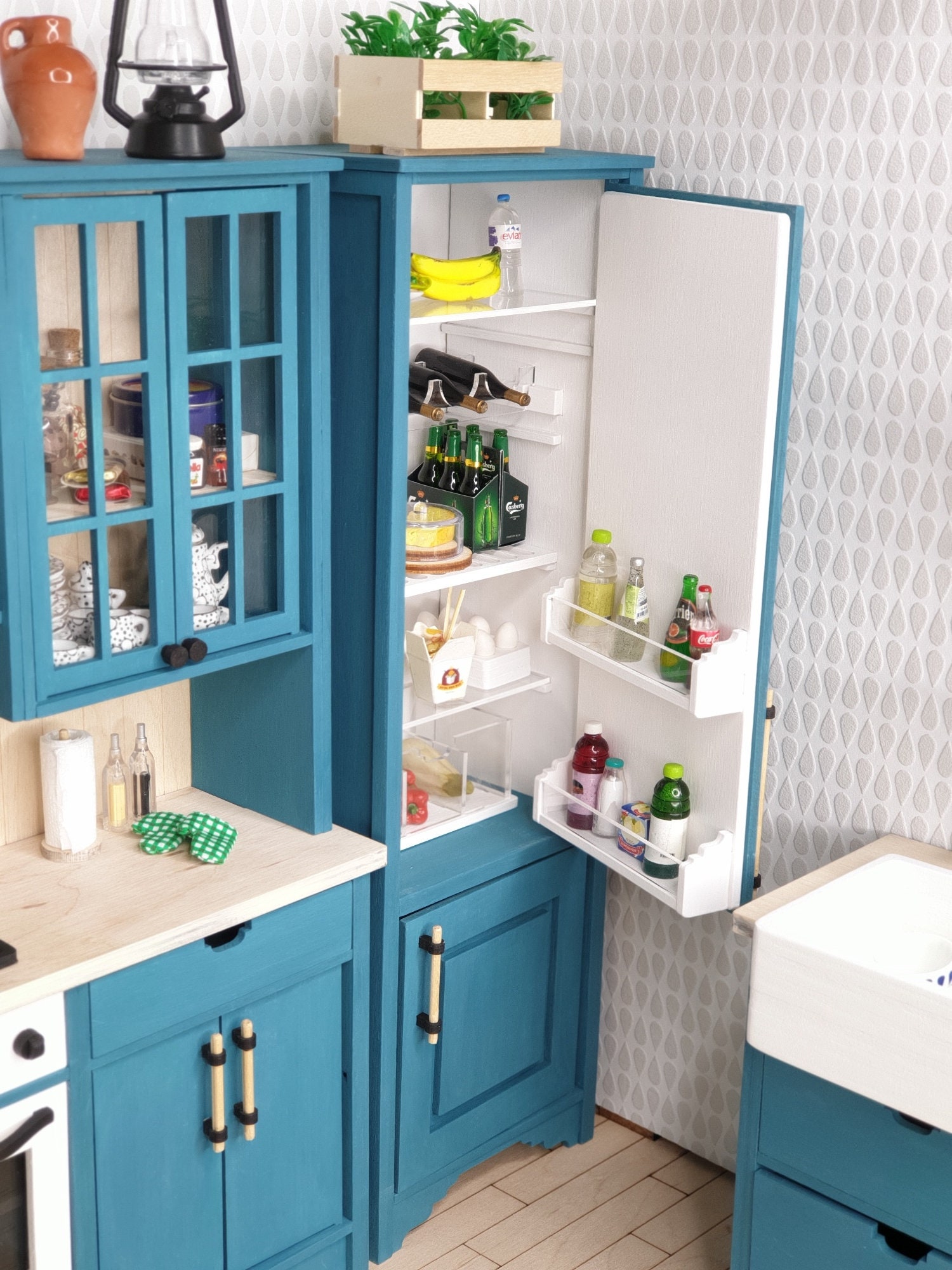 Miniatur Refrigirator Puppenkuhlschrank 1 6 Barbie Blythe Etsy