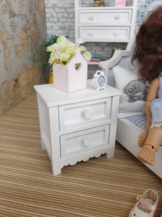 Miniature Bedside Table Dollhouse Furniture Bjd Tiny 1 8 Etsy