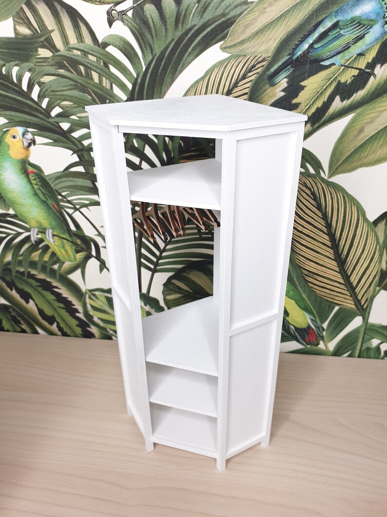 Miniature doll clothing rack doll corner wardrobe doll Etsy