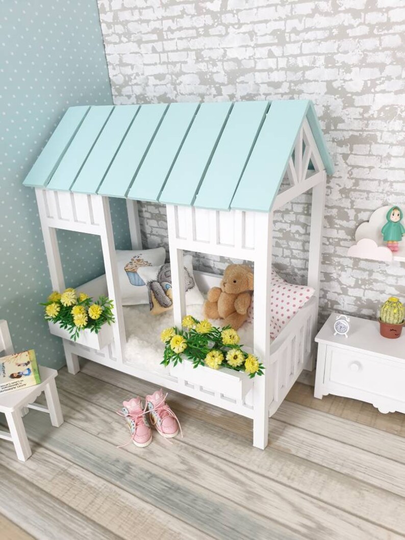 Doll bedhouse dollhouse bed tiny furniture Pukifee Etsy