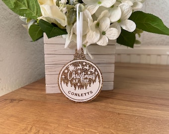Personnalisé | Nom de famille boule | Décoration de Noël | Fait main | Décoration de fête