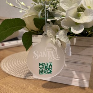 Santa Tracker Christmas Bauble | QR Code Santa Tracker Ornament | Christmas Eve Gift for Children | Kids Christmas Decoration