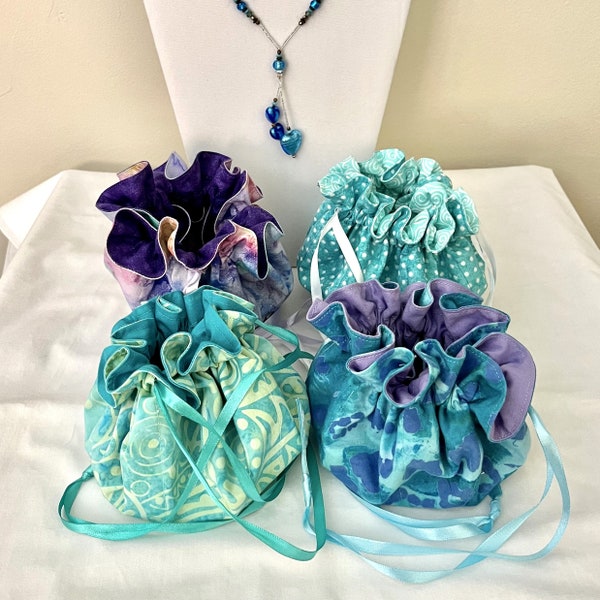 Jewelry Pouches With Drawstring Ribbons