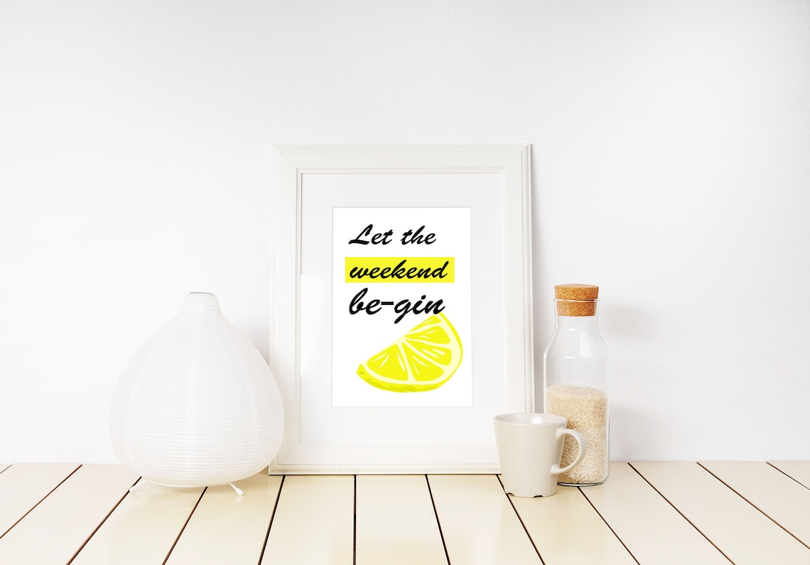 Printable Wall Art Gin Print Gin Lover Kitchen Decor Etsy
