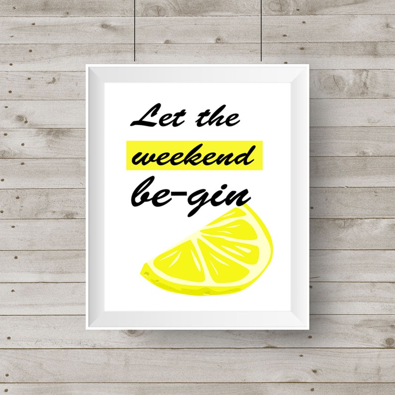 Printable Wall Art Gin Print Gin Lover Kitchen Decor Etsy