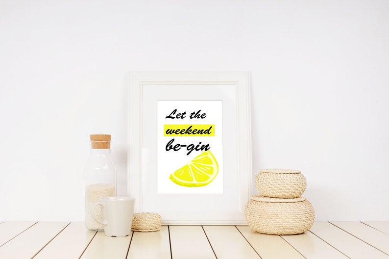 Printable Wall Art Gin Print Gin Lover Kitchen Decor Etsy