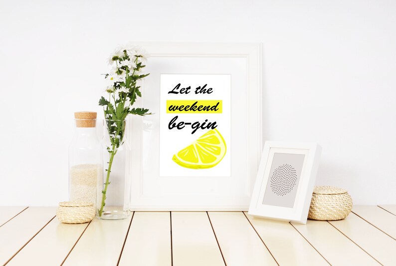 Printable Wall Art Gin Print Gin Lover Kitchen Decor Etsy