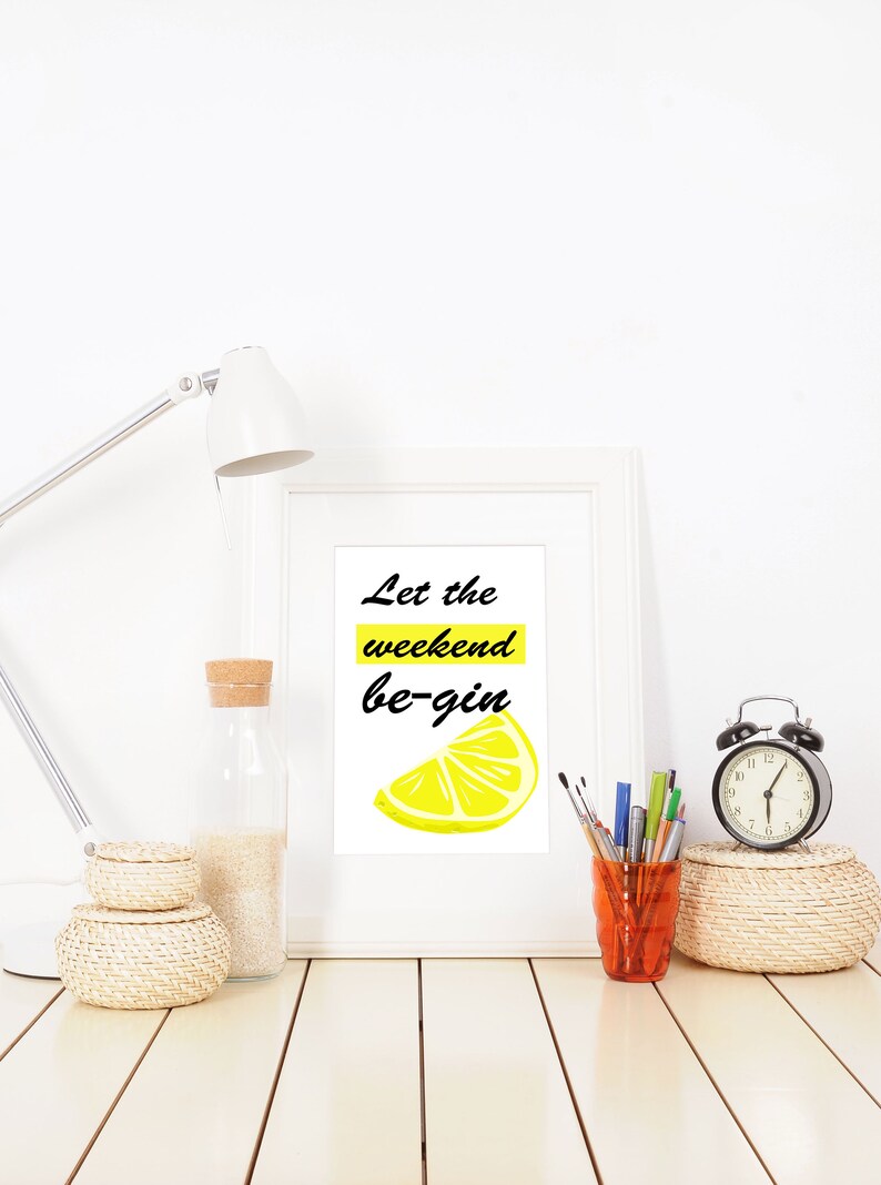 Printable Wall Art Gin Print Gin Lover Kitchen Decor Etsy
