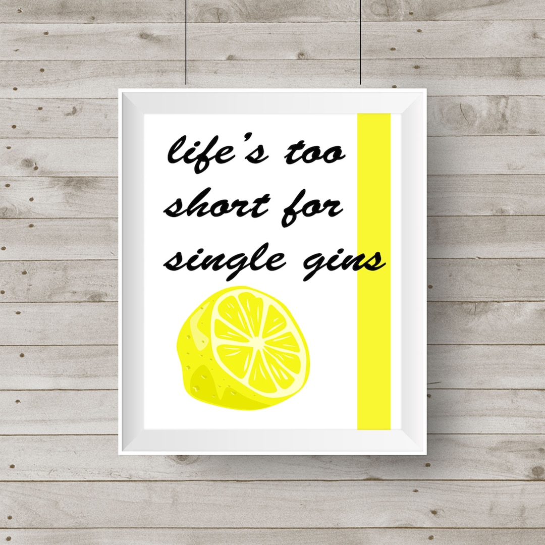 Printable Wall Art Gin Lover Home Decor Kitchen Print Etsy