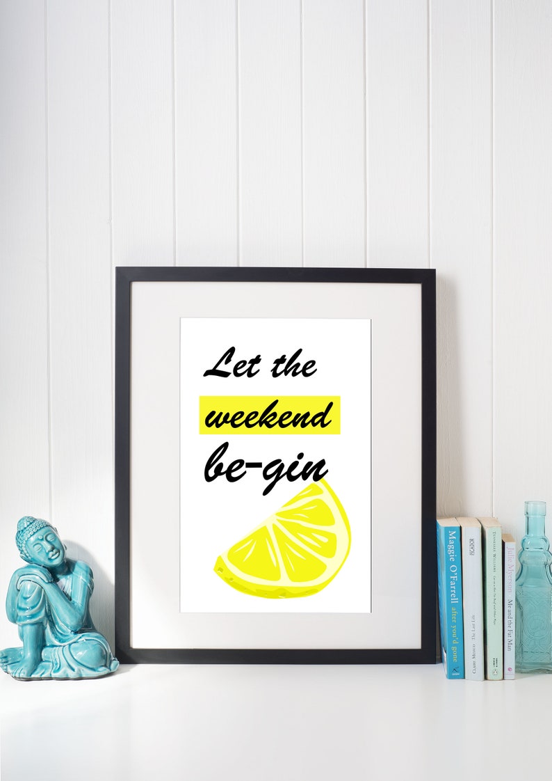 Printable Wall Art Gin Print Gin Lover Kitchen Decor Etsy