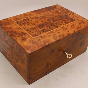 Large Handmade Wooden Jewelry Box With Velvet Interior,Velvet Lined Box,Jewellery Organizer, Memory Box,Decorative Storage Box For Women