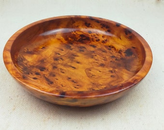 Large Decorative Wooden Bowl Made From Thuya Wood, Moroccan Wood Bowl for Salad Fruit