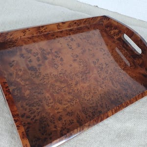 Beautiful Wooden Serving Tray, Handmade Wood Tray With Handles For Coffee Table, Decorative Rustic tray