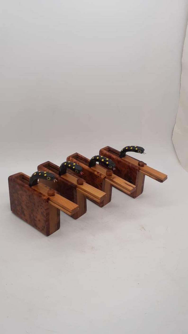Set Of 4 Surprise Wooden Snake Box Decorative Wood Box With Etsy