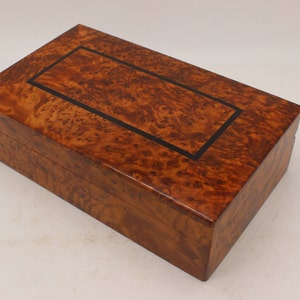 Thuya Wood Decorative Storage Box,Hand-Crafted Wooden Jewelry Box, Wooden Jewelry Holder, Jewelry Organizer Box, Burl Storage Box,Home Decor
