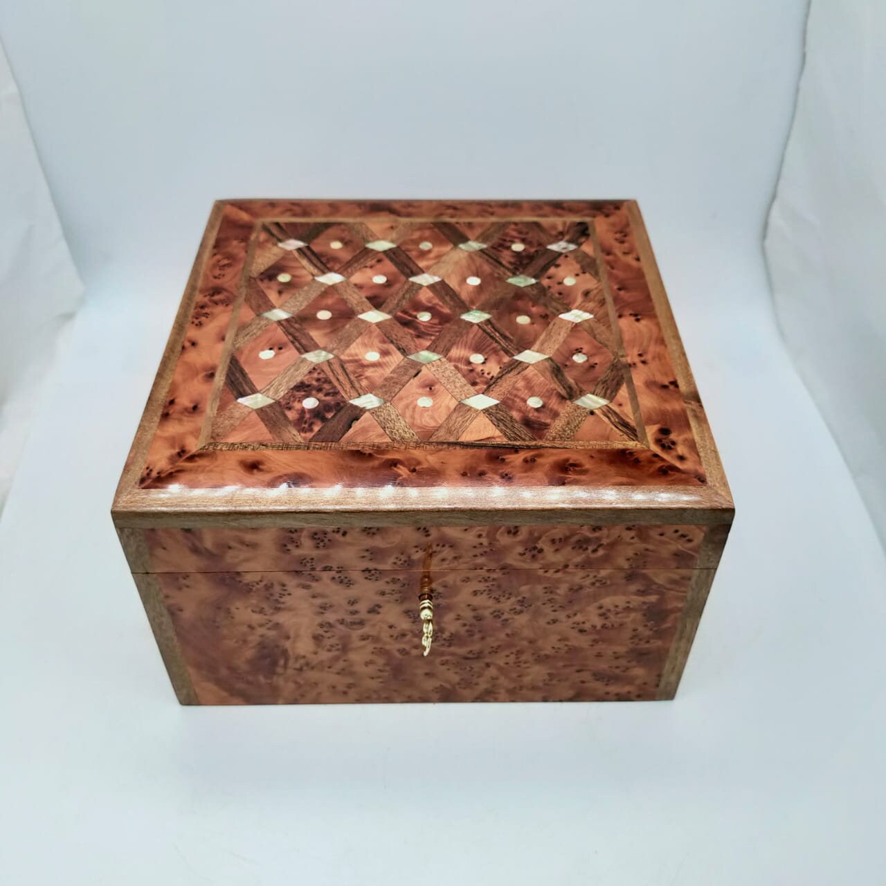 Large Jewelry Square Box Inlaid With Mother Of PearlWooden Etsy