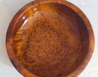 Unique Decorative Large Wood Bowl,Fruit Bowl Wood,Thuya Wood Bowl,Salad Bowl Wood,Natural Wood Bowl Rustic,Deep Rich Golden Brown Color Bowl