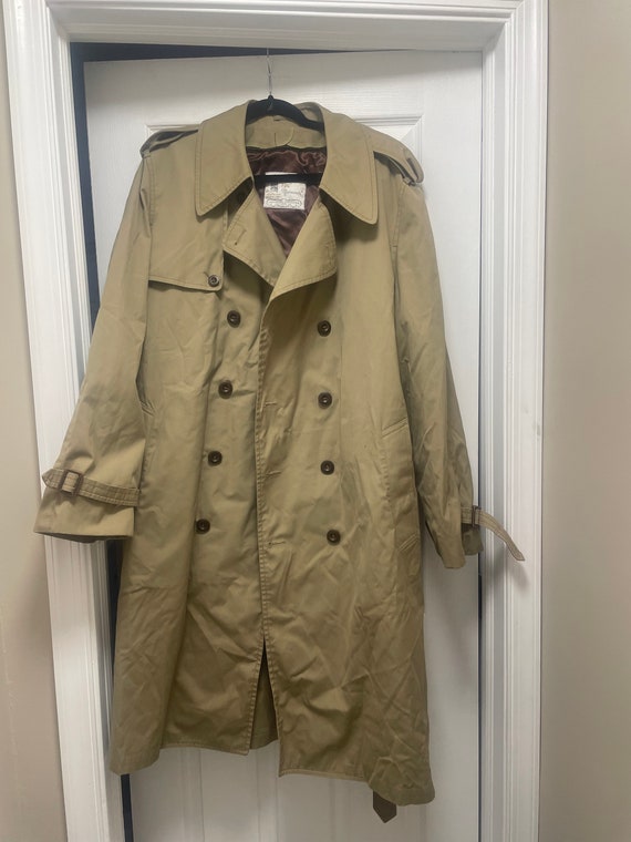 London Fog Maincoats Men's Tan Trench Coat 46 Long