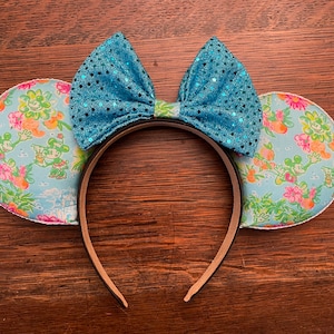 Lilly Inspired Minnie Ears / Floral Minnie Ears / Mickey Floral Ears / Flower and Garden Ears / Flower Ears