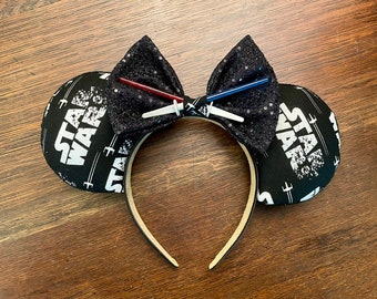 Star Wars Minnie Ears / Disney Star Wars Ears / Light Saber Ears / Leia Ears / Mickey Ears /