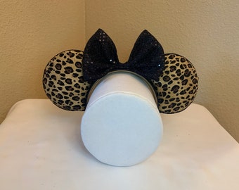 Animal Kingdom Inspired Reversible Minnie Ears / Animal Print Minnie Ears / Zebra Minnie Ears / Leopard Minnie Ears