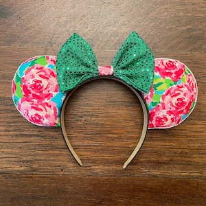 Rose Lilly Inspired Minnie Ears / Floral Minnie Ears / Mickey Floral Ears / Flower and Garden Ears / Flower Ears