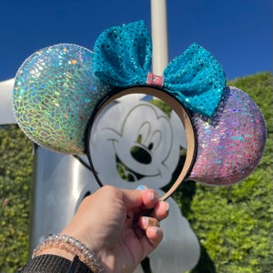 Sparkle Minnie Ears / Silver Minnie Ears / Iridescent  Minnie Ears