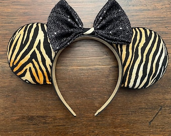 Animal Print Minnie Ears  / Animal Kingdom Minnie Ears / Tiger Minnie Ears /  Minnie Ears