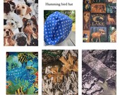 Humming Bird Medical Surgical Scrub Hat Cap - Camo - Dogs - Under The Sea - Fish - Turtle - Deer - Moose - Hunting