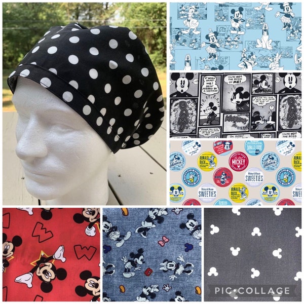 Woman’s Humming Bird Medical Surgical Scrub Hat Cap Mickey Mouse Minnie Mouse Disney comics badges Donald Duck