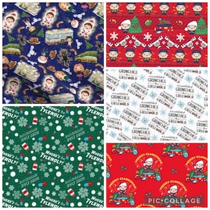 National Lampoons Christmas Vacation surgical scrub cap reversible adjustable option Bouffant Hummingbird Ponytail Pixie Gathered Back Man’s