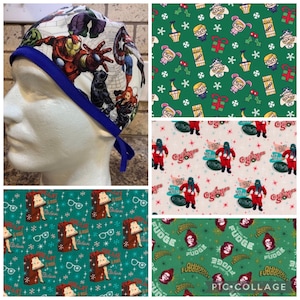Men’s A Christmas Story Christmas Movie Holiday Scrub Cap Hat reversible option