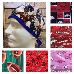 Mens Arkansas Razorbacks Medical Surgical Scrub Hat Cap SEC college Football reversible option