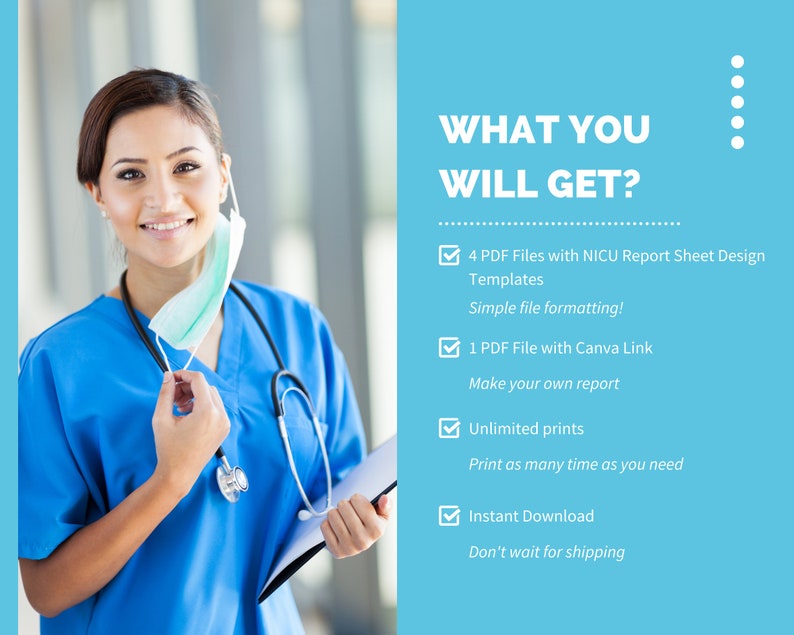 NICU Report Sheet Baby Nurse Brain Neonatal Nursing Report Etsy