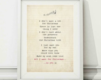 mariah carey all i want for christmas is you song lyric art poster print sizes a4 a3 - All I Want For Christmas Is You Mariah Carey Lyrics mariah carey all i want for christmas is you song lyric art poster print sizes a4 a3 - All I Want For Christmas Is You Mariah Carey Lyrics