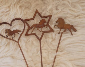 Blumenstecker mit Tölter aus Edelrost