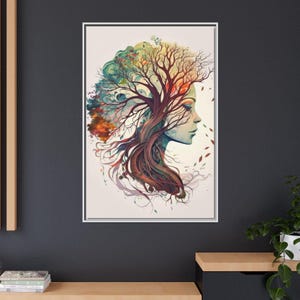 Tree of Life Canvas Wall Art, Mother Nature Art Tree of Life painting, Mother Nature depiction Spiritual Mother Earth, Tree Yggdrasil canvas