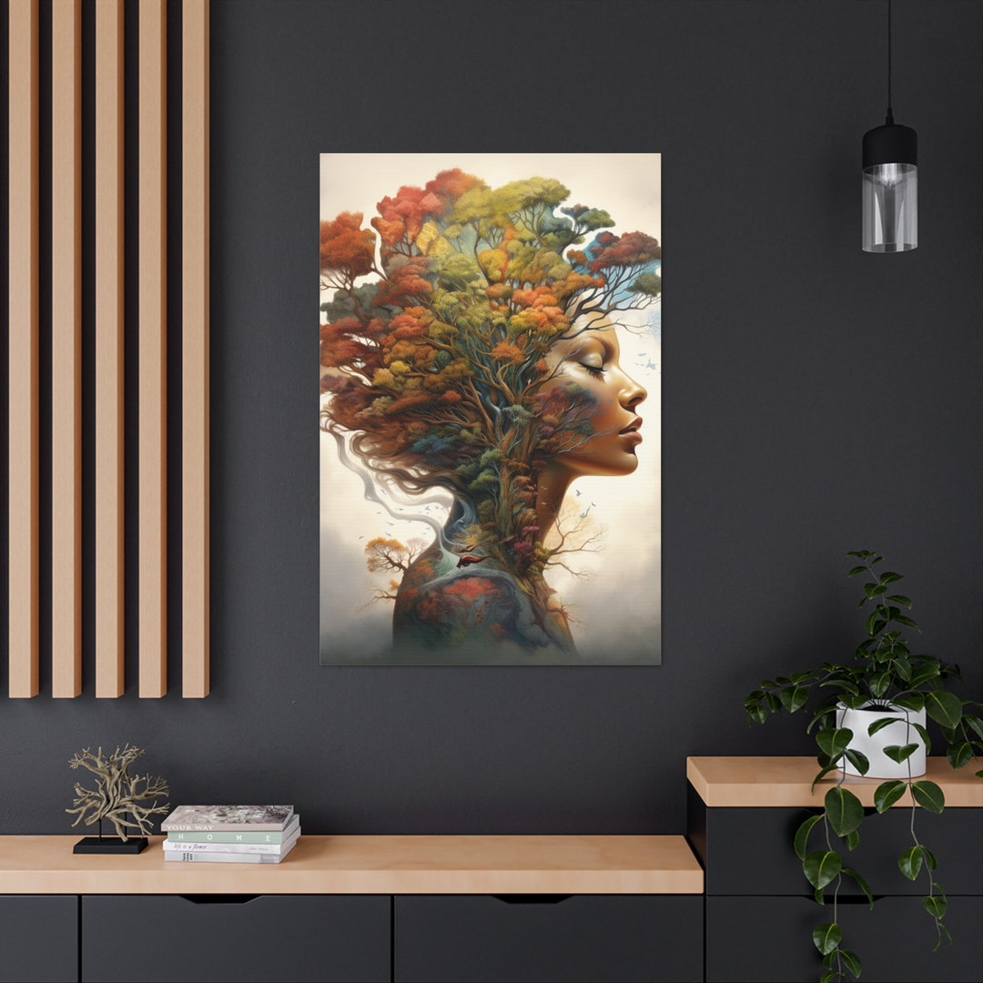 Mother Nature Canvas Art Print: Female Tree of Life, Pagan Spiritual ...